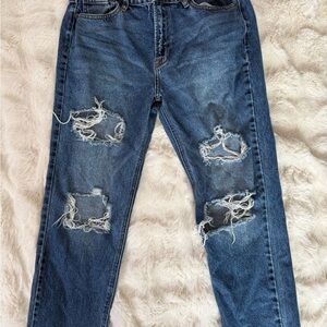 Hidden Jeans Stylish Blue Distressed Straight Leg